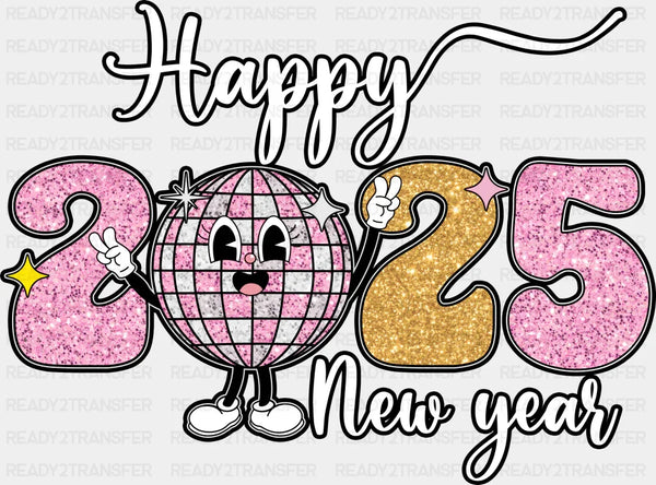 Happy New Year 2025 Disco Ball - New Year DTF heat transfer