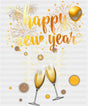 Happy New Year Balloons Fireworks Champagne - New Year DTF Transfer