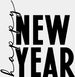 Happy New Year Design - New Year DTF heat transfer ready2transfer Black