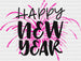 Happy New Year Firework Design - New Year DTF heat transfer ready2transfer Black