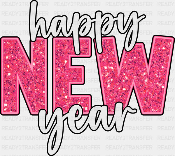 Happy New Year Glitter Design - New Year DTF heat transfer