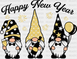 Happy New Year Gnomies - Dtf Heat Transfer Adult Unisex S & M (10’) / Black