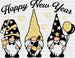 Happy New Year Gnomies - New Year DTF heat transfer ready2transfer Black