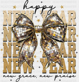Happy New Year New Grace New Praise - New Year DTF Transfer Adult Unisex - S & M (10’’) / Dark Color Design (See