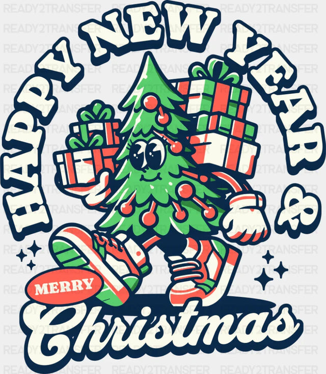 Happy New Year & Merry Christmas - Christmas DTF Transfer