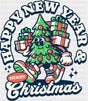 Happy New Year & Merry Christmas - Christmas DTF Transfer
