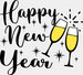 Happy New Year Raising Toast Design - New Year DTF heat transfer ready2transfer White