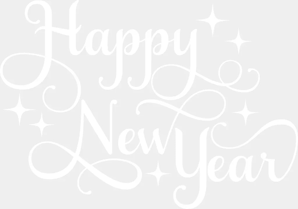 Happy New Year Sparkles - Dtf Heat Transfer Adult Unisex S & M (10’) / White