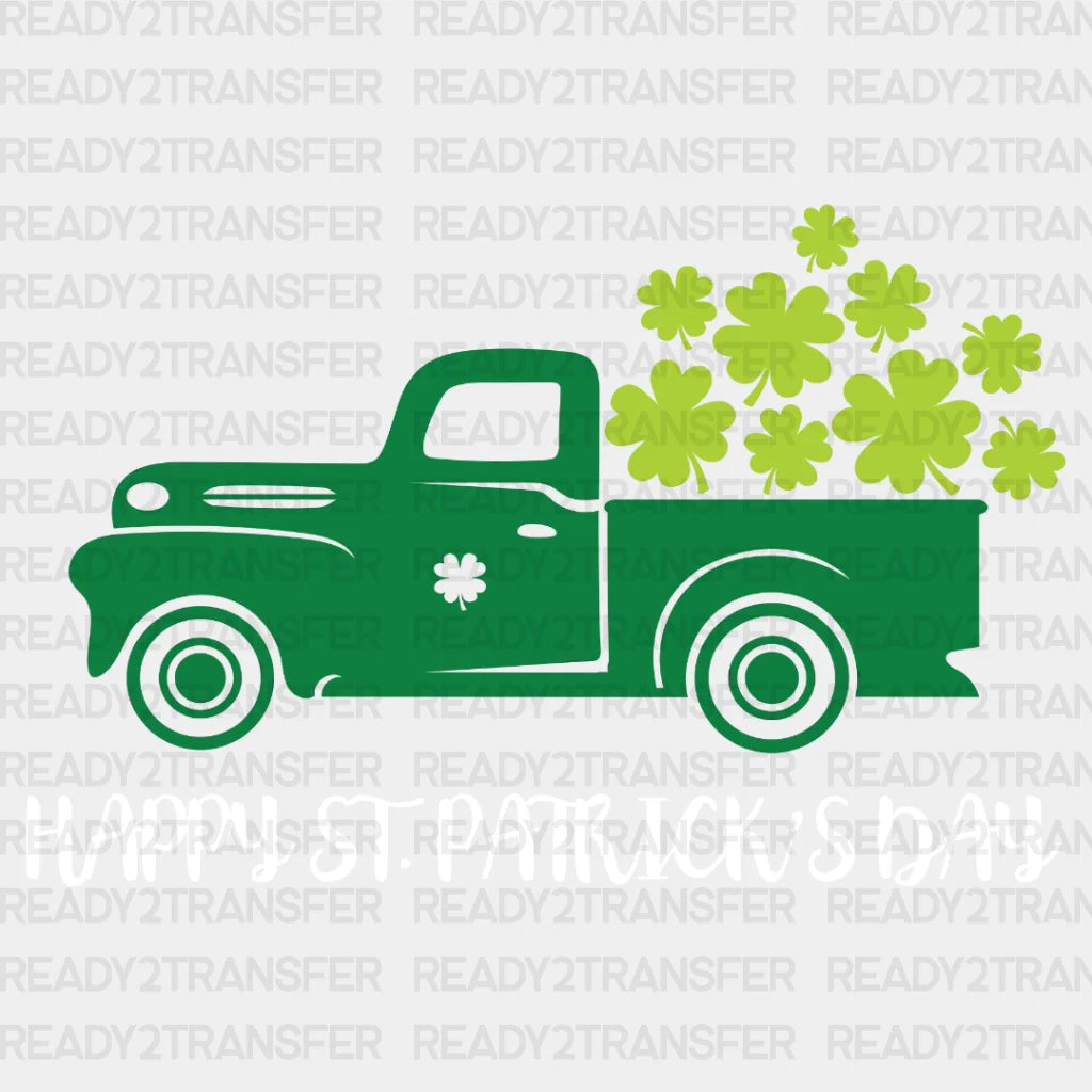 Happy St. Patrick’s Day Truck Dtf Heat Transfer Saint Patricks Design St Paddys