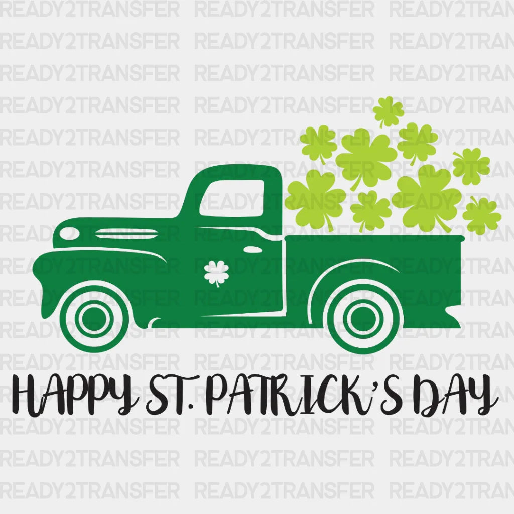 Happy St. Patrick’s Day Truck Dtf Heat Transfer Saint Patricks Design St Paddys