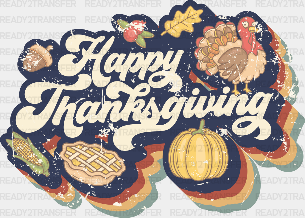 Happy Thanksgiving Design Dtf Transfer