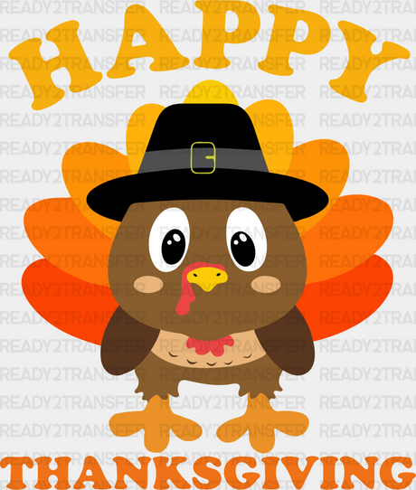 Happy Thanksgiving Fedora Turkey - Dtf Transfer