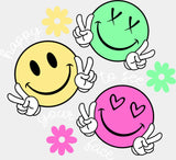 Happy To See Your Face Smileys - Good Vibes DTF Transfer Adult Unisex - S & M (10’’) / Light Color Design (See Imaging)