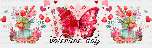 Happy Valentine's Day Butterfly - Valentine's Day Cup Wrap UV Sticker Permanent UV DTF Decal