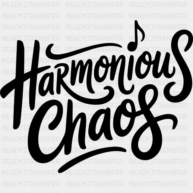 Harmonious Chaos - Music DTF Transfers ready2transfer Dark Color Design (See Imaging)