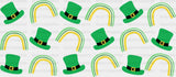 Hat And Rainbows - St Patrick Cup Wrap Uv Sticker Permanent Dtf Decal