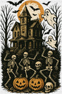 Haunted House & Skeletons - Halloween DTF Transfer ready2transfer