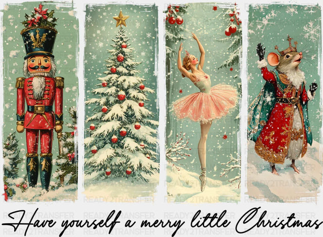 Have Yourself A Merry Little Christmas Collage - Christmas DTF Transfer Adult Unisex - S & M (10’’) / Dark Color Design