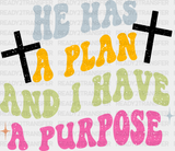 He Has A Plan - Christianity Dtf Heat Transfer Adult Unisex S & M (10’’) / Dark Color Design