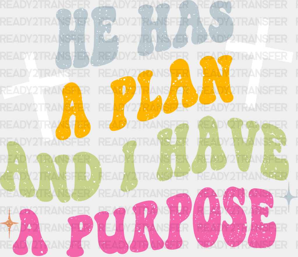 He Has A Plan - Christianity Dtf Heat Transfer Adult Unisex S & M (10’’) / Light Color Design