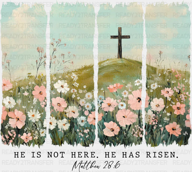 He Is Not Here He Has Risen - Christianity DTF Transfer Adult Unisex - S & M (10’’) / Dark Color Design (See Imaging)