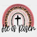 He Is Risen Easter Rainbow DTF Heat Transfer, Easter Design ready2transfer Black