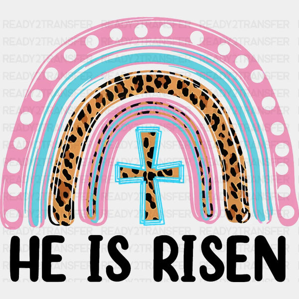 He Is Risen Easter Rainbow DTF Heat Transfer, Easter Design