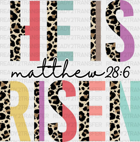 He Is Risen Leopard Easter Dtf Heat Transfer Design