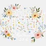 He Is Risen Matthew 28:6 - Easter DTF Transfer Adult Unisex - S & M (10’’) / Light Color Design (See Imaging)