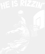 He Is Rizzin’ Basketball B&W - Christianity DTF Transfer Adult Unisex - S & M (10’’) / Light Color Design (See Imaging)