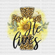 He Lives Leopard Cross Easter Dtf Heat Transfer Design