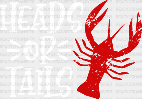 Heads Or Tails Crawfish - Iron On Dtf Transfer Adult Unisex S & M (10’’) / Light Color Design