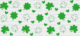 Heart And Four Leaf Clover - St Patrick Cup Wrap Uv Sticker Permanent Dtf Decal