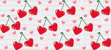 Heart Cherries - Valentine’s Day Cup Wrap Uv Sticker Permanent Dtf Decal