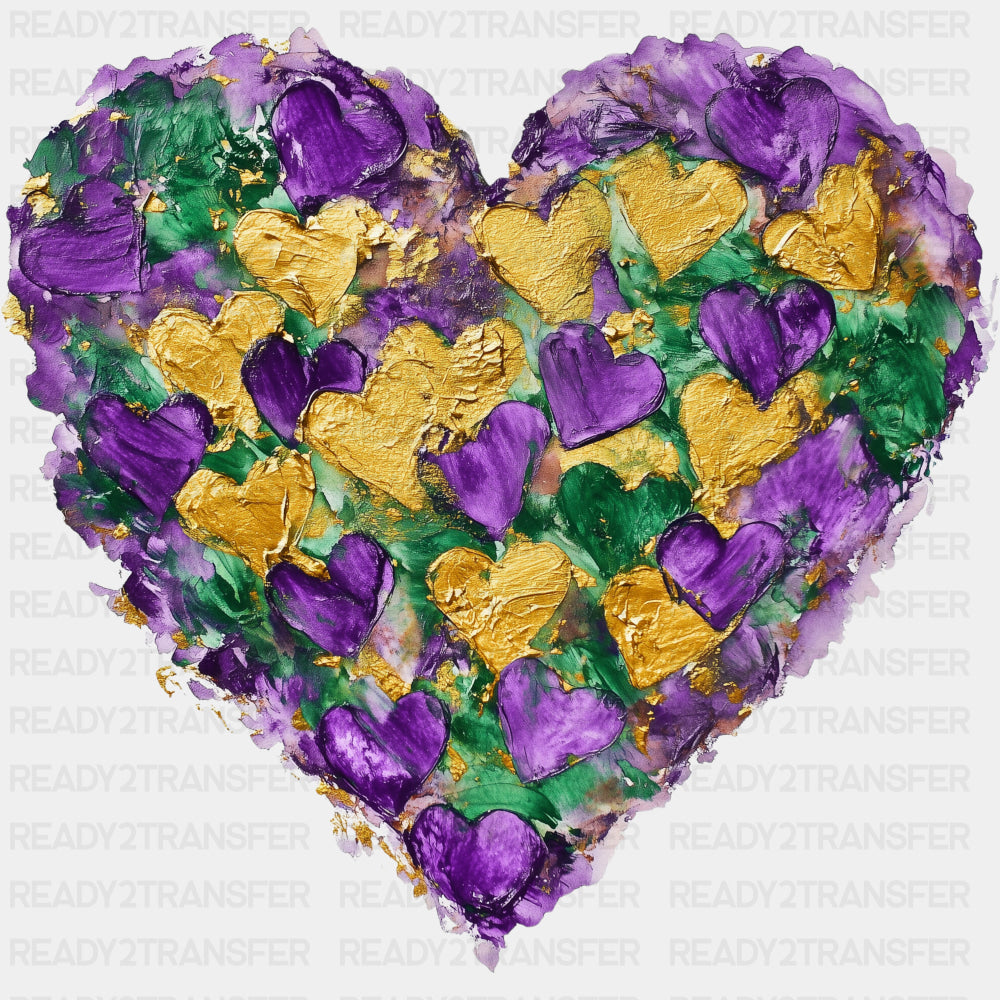 Heart Clip Art - Mardi Gras DTF Transfers ready2transfer
