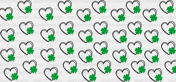 Heart Clover Design - St Patrick Cup Wrap UV Sticker Permanent UV DTF Decal