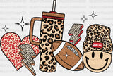Heart Cup And Smiley Design - Football Dtf Heat Transfer