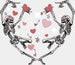 HEART DESIGN SKULLS DTF Transfer ready2transfer White