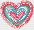Heart Drawing Colorful Design - Valentine’s Day Dtf Transfer