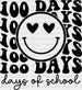 Heart Eye 100 Days Of School DTF Transfer ready2transfer Black