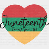 Heart Juneteenth Blm Dtf Transfer Adult Unisex - S & M (10’) / Black