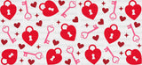 Heart Lock And Key - Valentine’s Day Cup Wrap Uv Sticker Permanent Dtf Decal