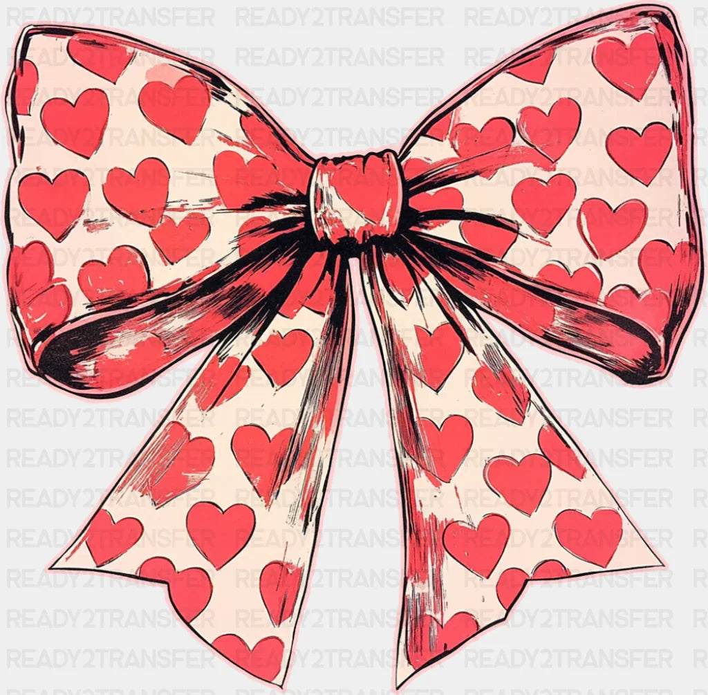 Heart Pattern Ribbon - Valentine's Day DTF Transfer ready2transfer