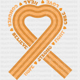 Heart Ribbon - Leukemia DTF Transfers ready2transfer