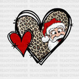 Heart Santa Claus Dtf Transfer