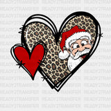 Heart Santa Claus Dtf Transfer