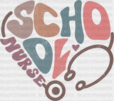 Heart Shape School Nurse Design - Dtf Transfers