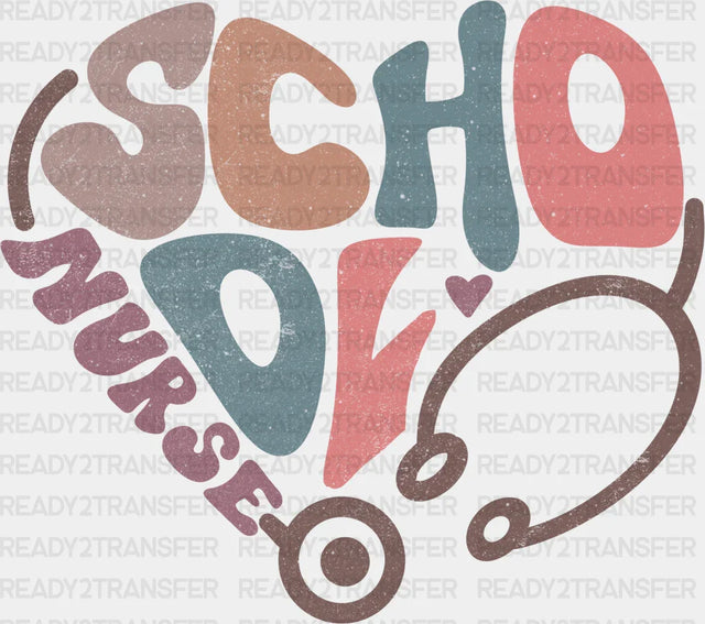 Heart Shape School Nurse Design - Dtf Transfers