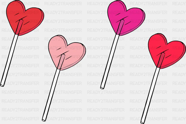 Heart Shaped Lollipops - Valentine's Day DTF Transfer