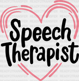 Heart Speech Therapist Design - Dtf Heat Transfer Adult Unisex S & M (10’’) / Black